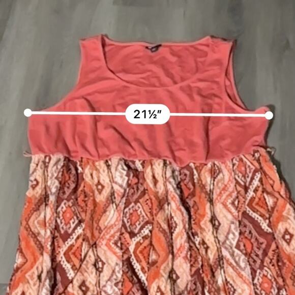 Torrid Maxi Studio Luxe Ponte Sleeveless Pink, Orange & Tan Geometric Dress 4X - Picture 12 of 13